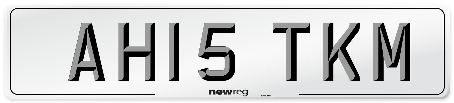 AH15 TKM Number Plate from New Reg